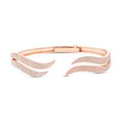 1.59ct 14k Rose Gold Diamond Pave Bangle
