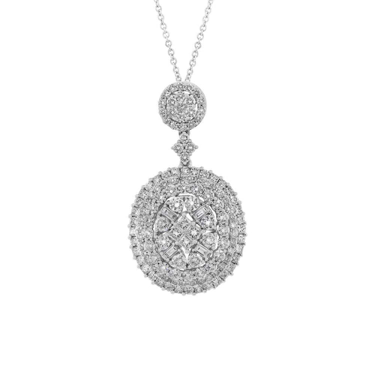 3.68ct 18k White Gold Diamond Pendant