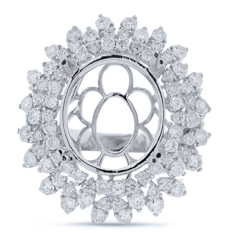 2.98ct 18k White Gold Diamond Semi-mount Ring