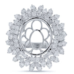 2.98ct 18k White Gold Diamond Semi-mount Ring Size 7.75