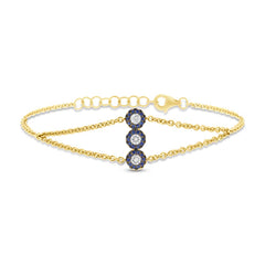 0.22ct Diamond & 0.14ct Blue Sapphire 14k Yellow Gold Lady's Bracelet