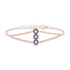 0.22ct Diamond & 0.14ct Blue Sapphire 14k Rose Gold Lady's Bracelet