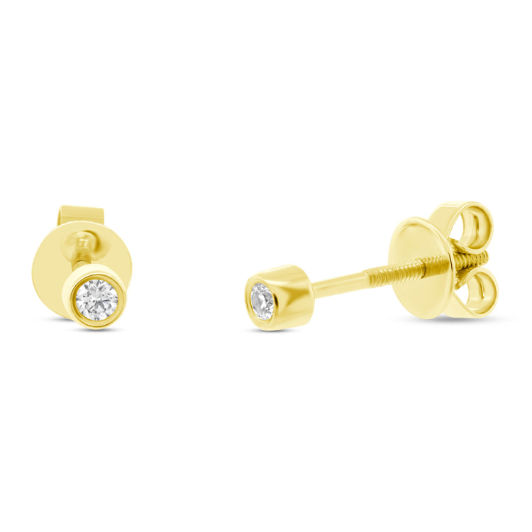 0.07ct 14k Yellow Gold Diamond Stud Earring