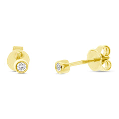 0.07ct 14k Yellow Gold Diamond Stud Earring