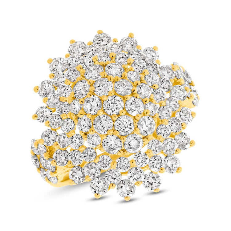 4.10ct 18k Yellow Gold Diamond Lady's Ring Size 8