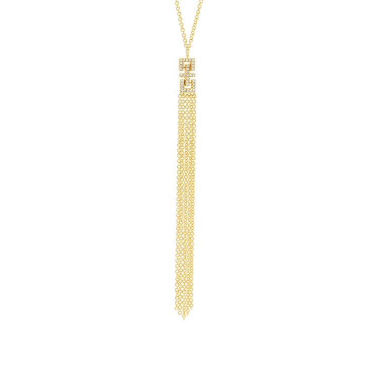 0.07ct 14k Yellow Gold Diamond Fringe Pendant