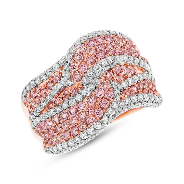 2.12ct 14k Rose Gold Natural Pink Diamond Lady's Ring