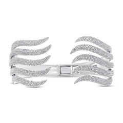 4.17ct 14k White Gold Diamond Pave Bangle