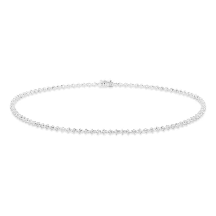 2.94ct 18k White Gold Diamond Choker Necklace
