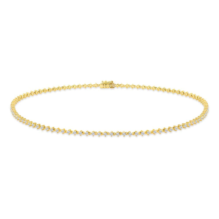 2.94ct 18k Yellow Gold Diamond Choker Necklace