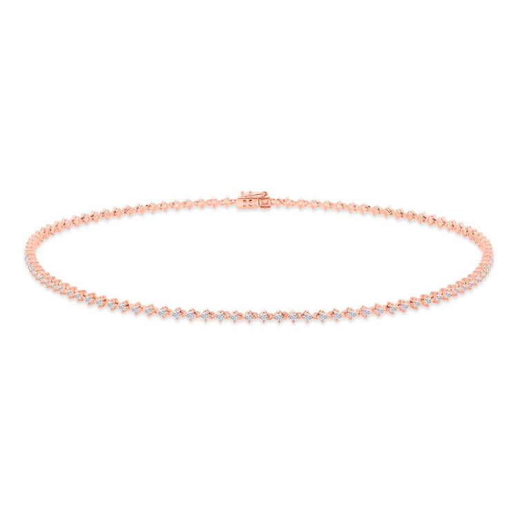 2.94ct 18k Rose Gold Diamond Choker Necklace