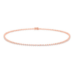 2.94ct 18k Rose Gold Diamond Choker Necklace
