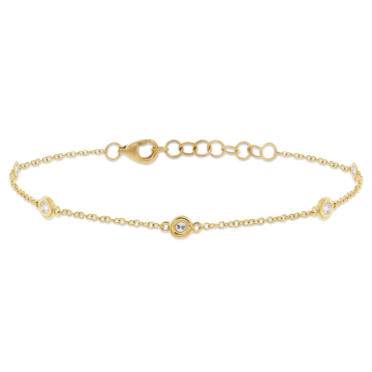 0.16ct 14k Yellow Gold Diamonds by the Yard Bracelet