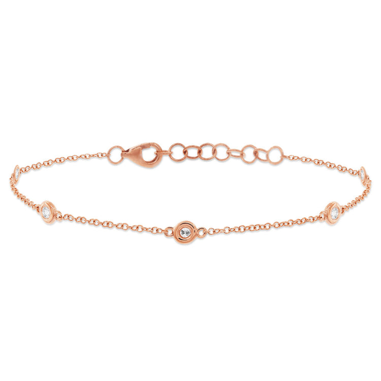 0.16ct 14k Rose Gold Diamonds by the Yard Bracelet