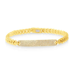 0.52ct 14k Yellow Gold Diamond Pave Chain Bracelet