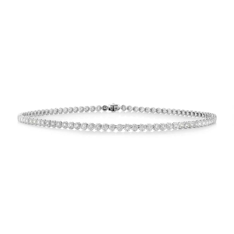 9.25ct 14k White Gold Diamond Tennis Necklace