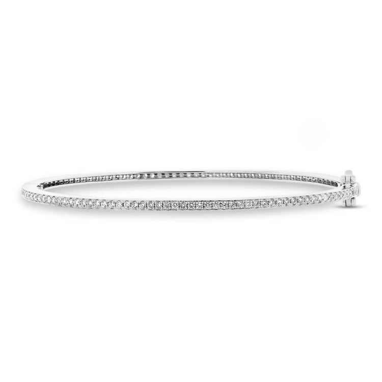 1.09ct 14k White Gold Diamond Bangle