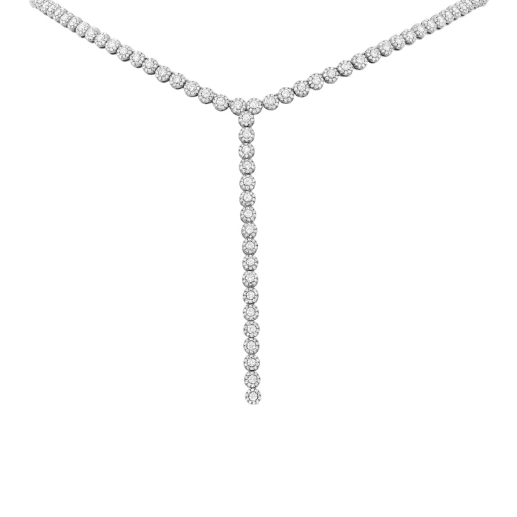 4.36ct 14k White Gold Diamond Lariat Necklace