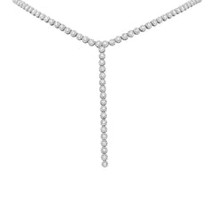 4.36ct 14k White Gold Diamond Lariat Necklace