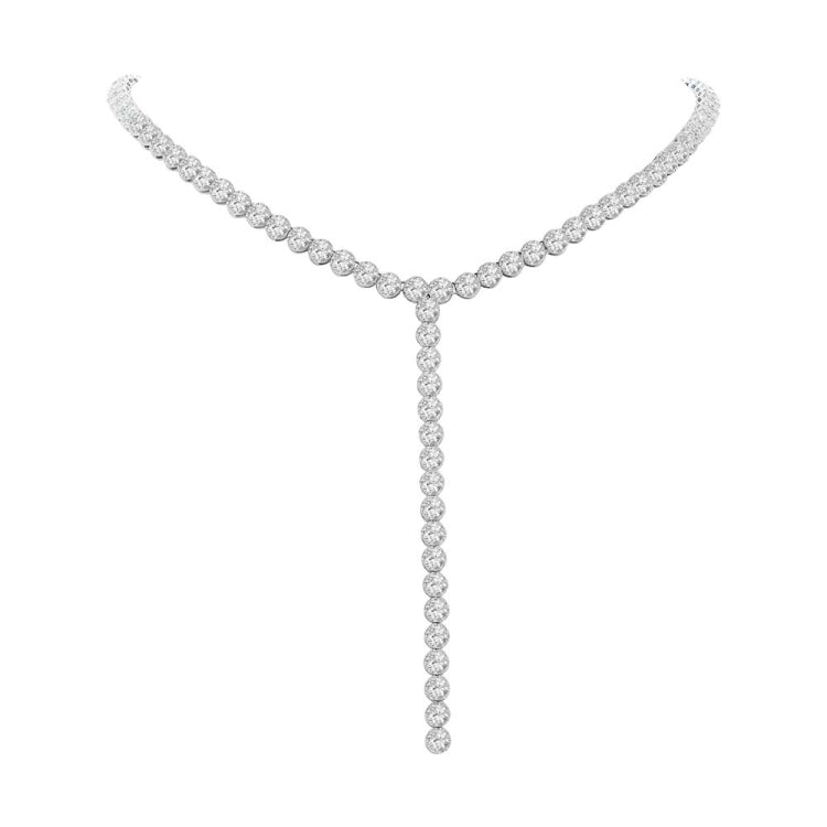 4.36ct 14k White Gold Diamond Lariat Necklace