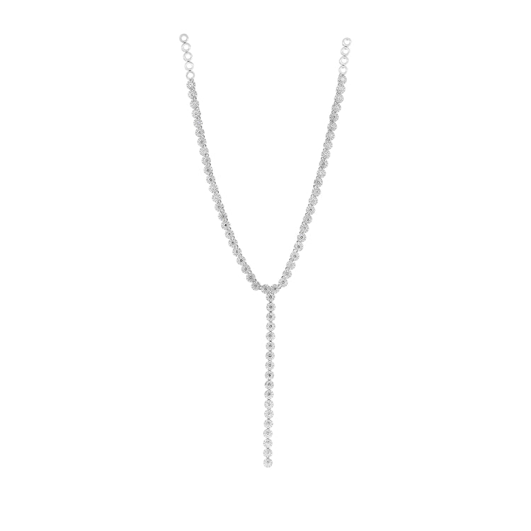 4.36ct 14k White Gold Diamond Lariat Necklace