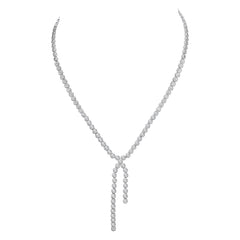 4.67ct 14k White Gold Diamond Lariat Necklace
