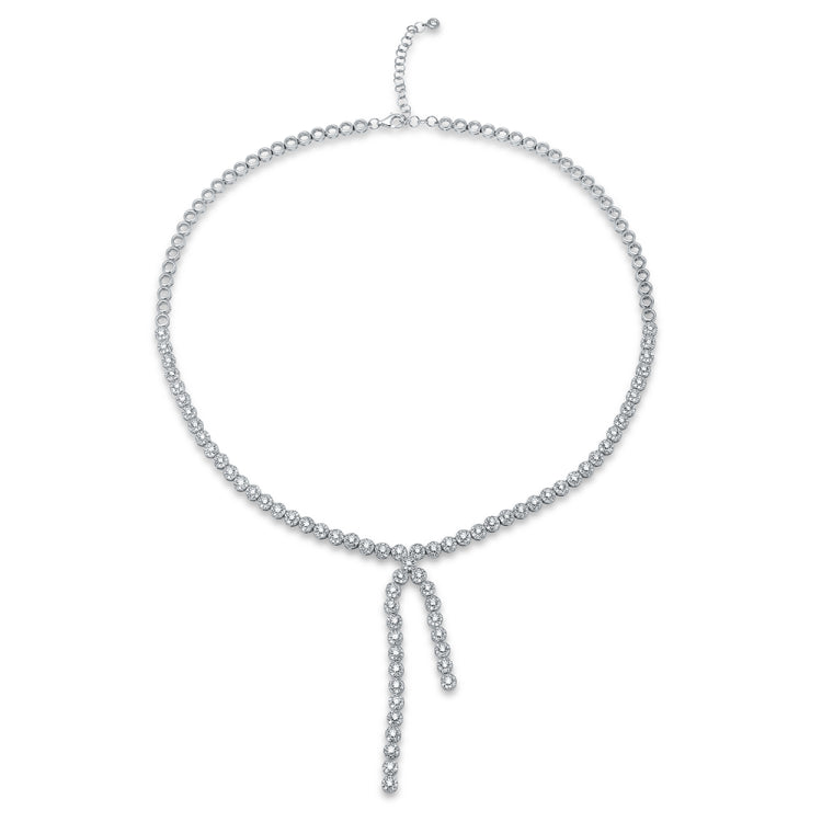 4.67ct 14k White Gold Diamond Lariat Necklace