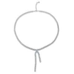 4.67ct 14k White Gold Diamond Lariat Necklace