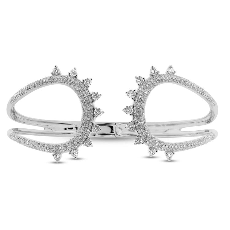 2.08ct 14k White Gold Diamond Bangle