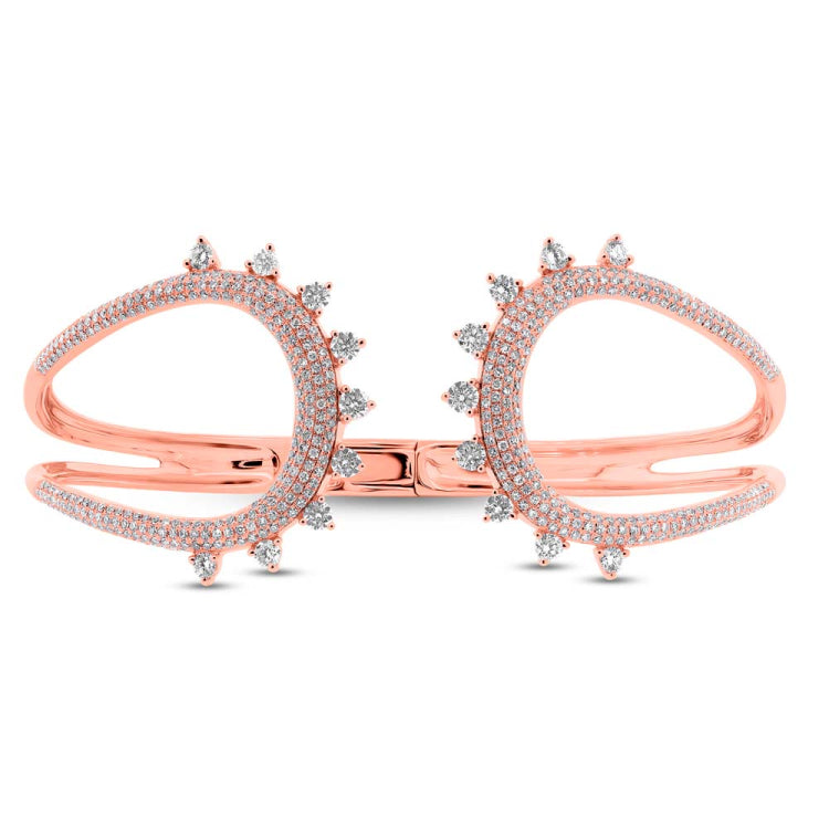 2.08ct 14k Rose Gold Diamond Bangle