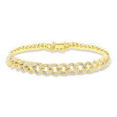 2.48ct 14k Yellow Gold Diamond Chain Bracelet