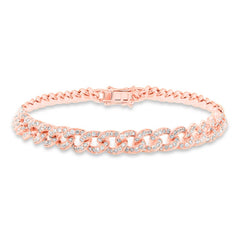 2.48ct 14k Rose Gold Diamond Chain Bracelet
