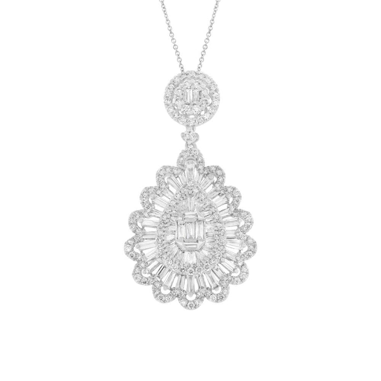3.42ct 18k White Gold Diamond Pendant