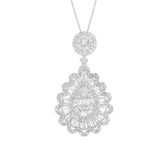 3.42ct 18k White Gold Diamond Pendant