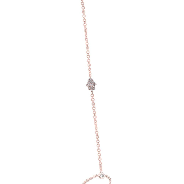 0.13ct 14k Rose Gold Diamond Hamsa Lady's Bracelet