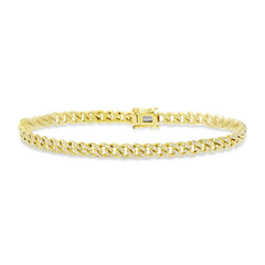 0.96ct 14k Yellow Gold Diamond Pave Chain Bracelet