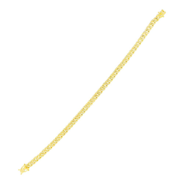 0.96ct 14k Yellow Gold Diamond Pave Chain Bracelet