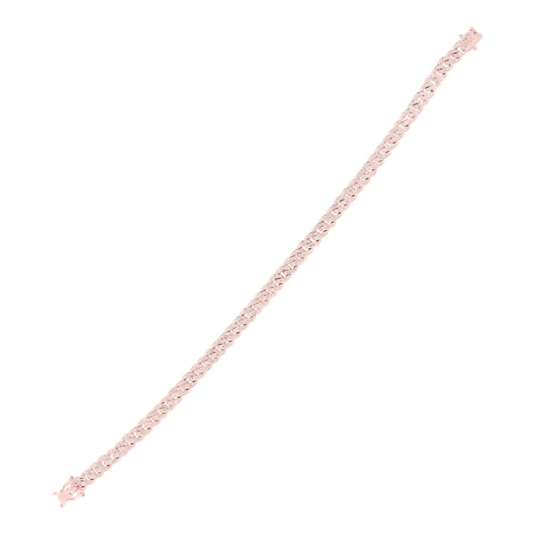 0.96ct 14k Rose Gold Diamond Pave Chain Bracelet