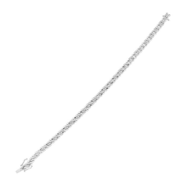0.48ct 14k White Gold Diamond Pave Chain Bracelet