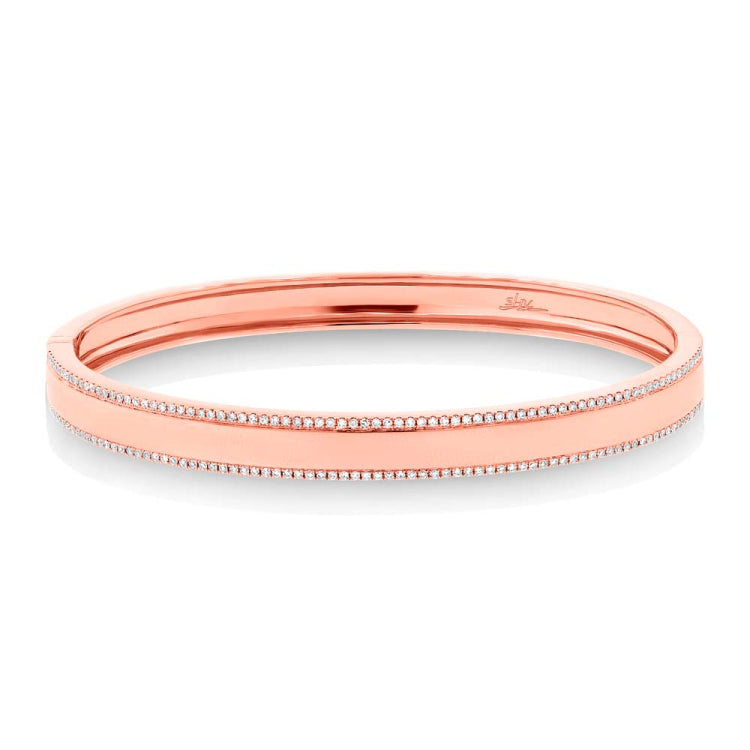 0.47ct 14k Rose Gold Diamond ID Bangle