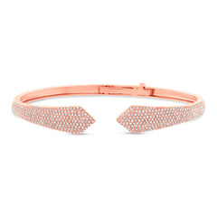 1.34ct 14k Rose Gold Diamond Pave Bangle