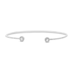 0.33ct 14k White Gold Diamond Rose Cut Bangle