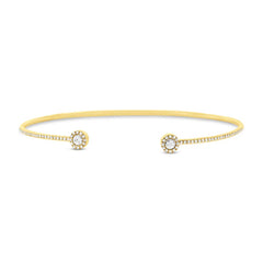 0.33ct 14k Yellow Gold Diamond Rose Cut Bangle