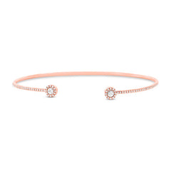 0.33ct 14k Rose Gold Diamond Rose Cut Bangle