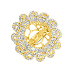 3.52ct 18k Yellow Gold Diamond Semi-mount Ring Size 7.5
