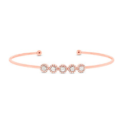 0.39ct 14k Rose Gold Diamond Rose Cut Bangle