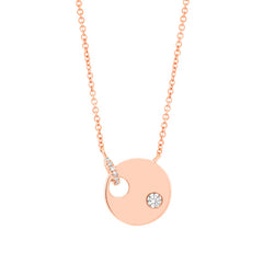 0.05ct 14k Rose Gold Diamond Circle Necklace