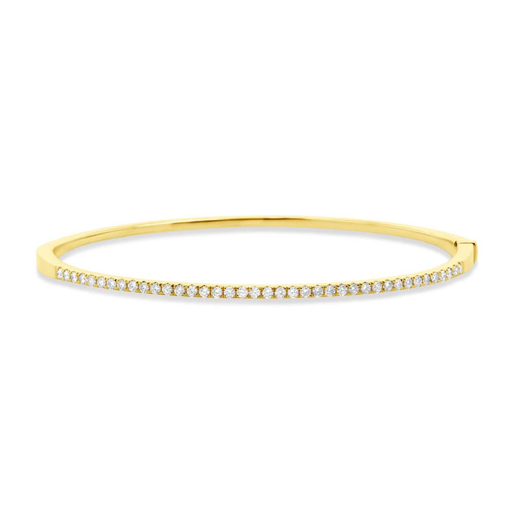 0.62ct 14k Yellow Gold Diamond Bangle