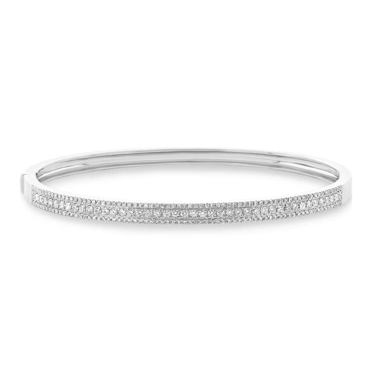 0.90ct 14k White Gold Diamond Bangle