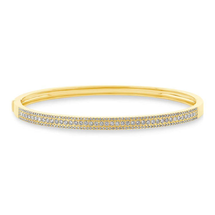 0.90ct 14k Yellow Gold Diamond Bangle